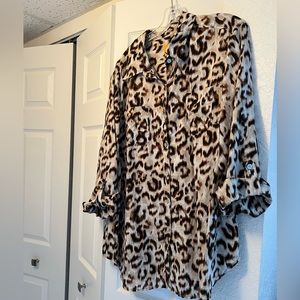 Ruby Rd. Leopard Print Button Down Shirt